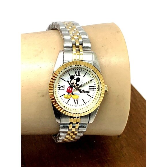 Disney Mickey Mouse Women's Watch W001993 Quartz Two Tone Stainless Steel - Picture 10 of 13